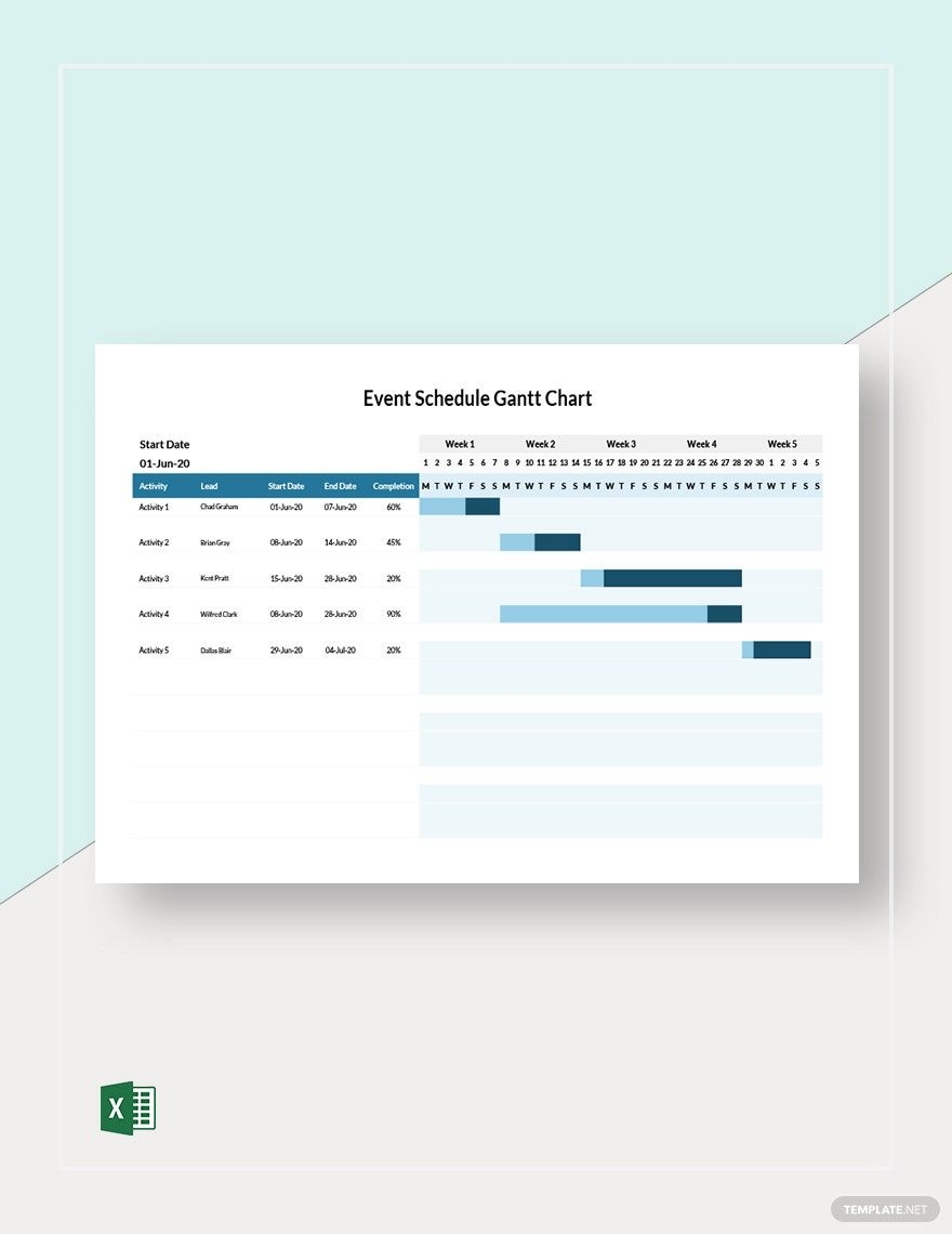 Fundraising Event Gantt Chart Template In Excel Download Template