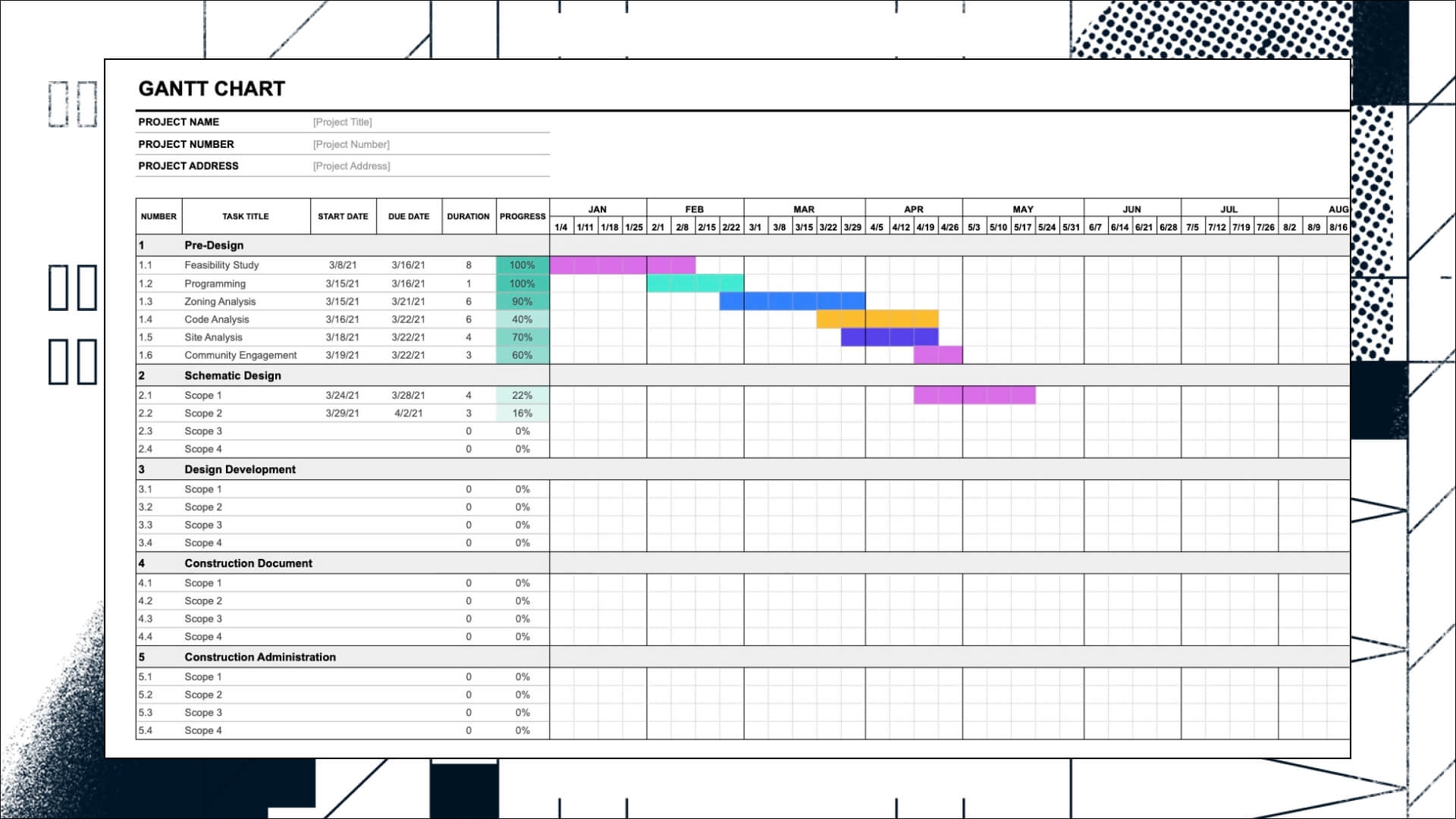 Construction Project Gantt Chart