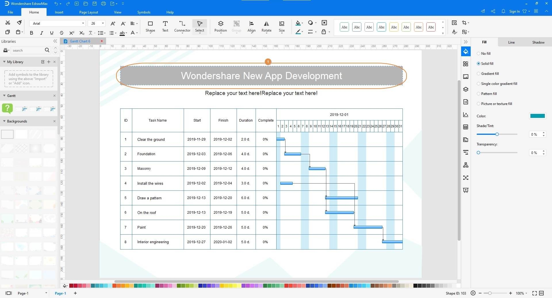 Gantt Chart EdrawMax