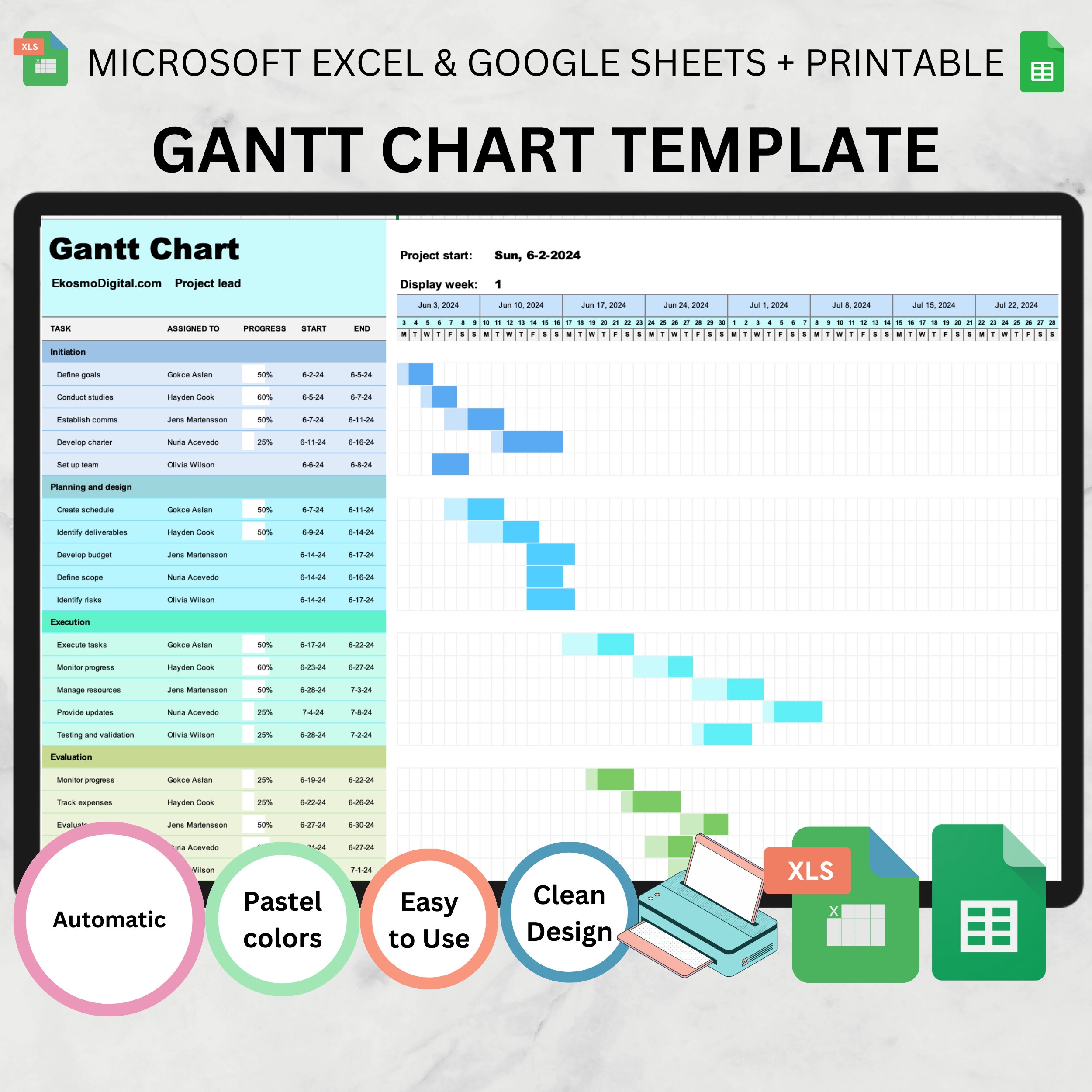 Year Gantt Chart Template