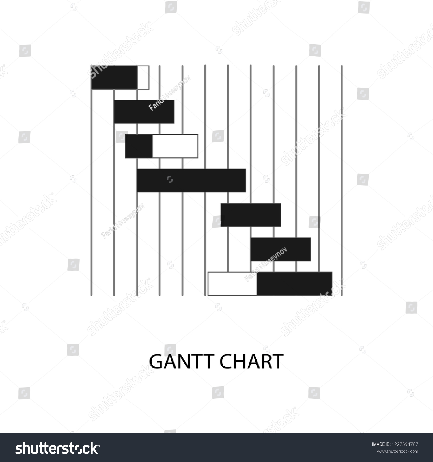 Gantt Chart Flat Logo Project Management Stock Vector Royalty Free 1227594787 Shutterstock