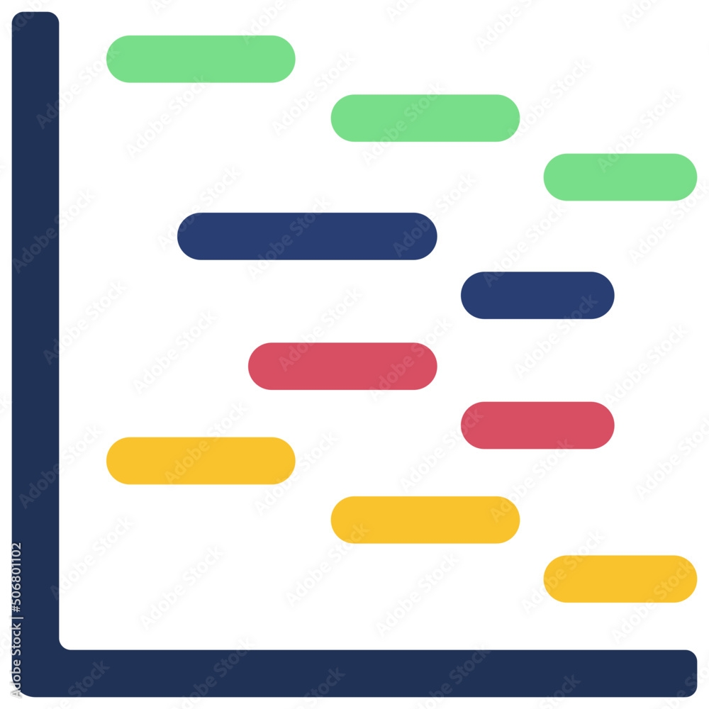 Gantt Chart Icon Stock Vector Adobe Stock