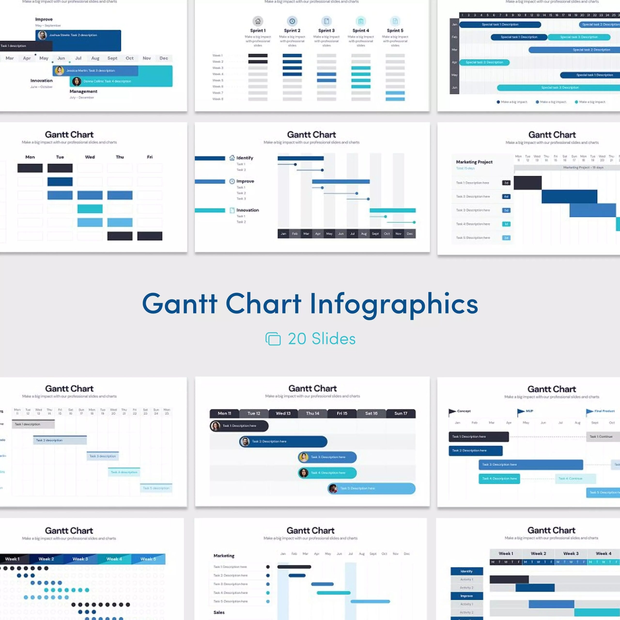 Gantt Chart Infographics