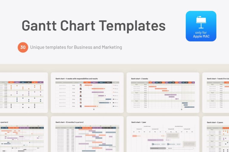Gantt Chart Keynote Templates Etsy