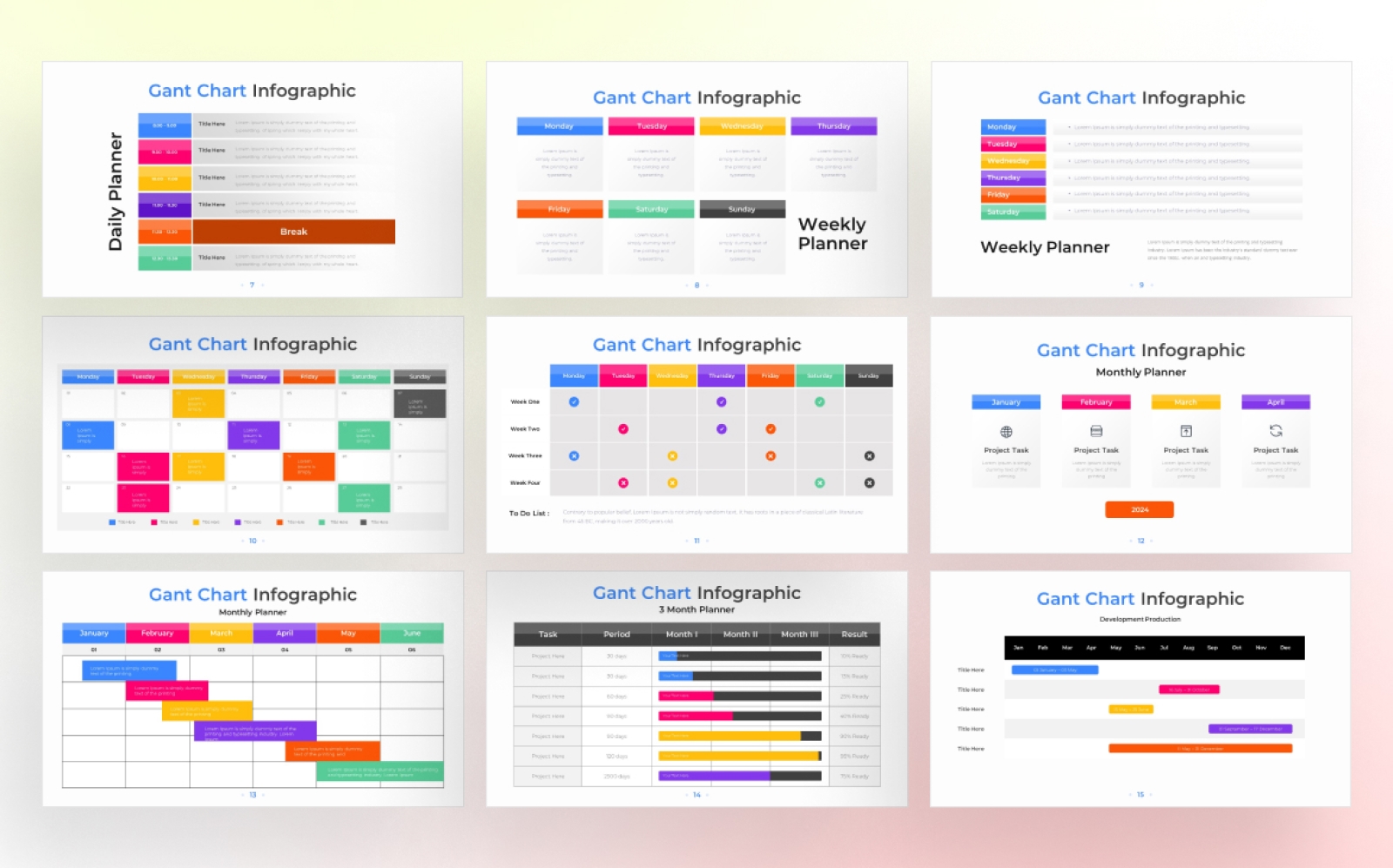 Gantt Chart PowerPoint Infographic Template