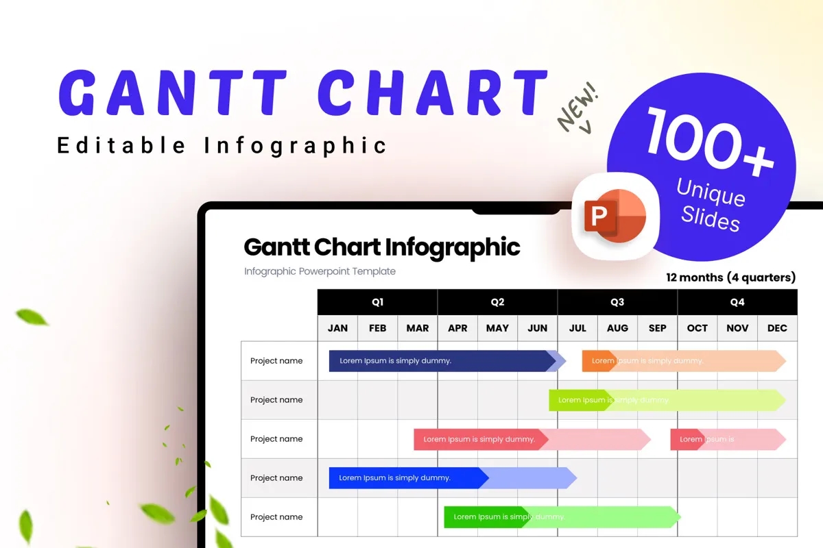 Gantt Chart PowerPoint Templates And Google Slides Themes Backgrounds For Presentations PoweredTemplate