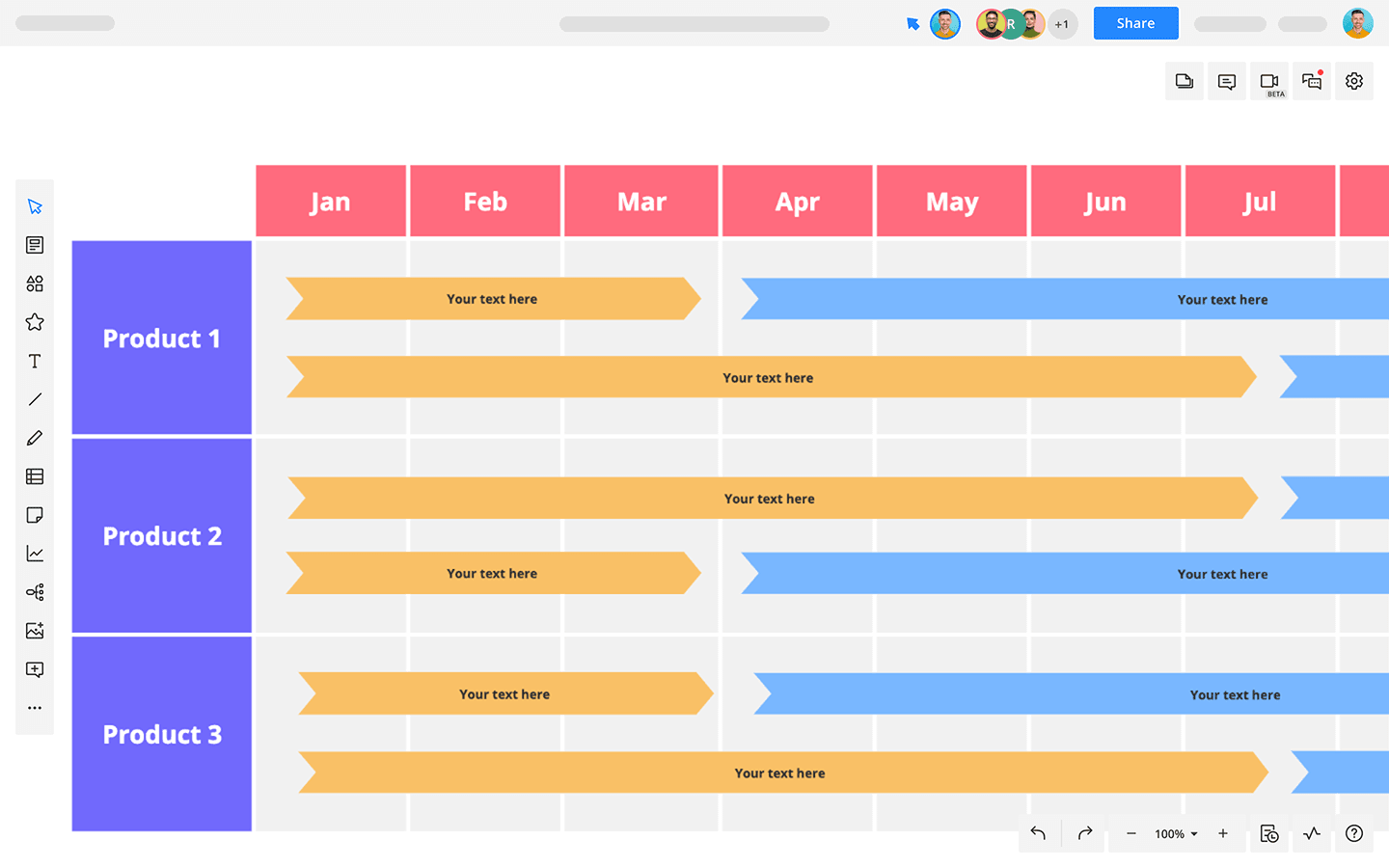 Gantt Chart Road Map Cacoo Nulab