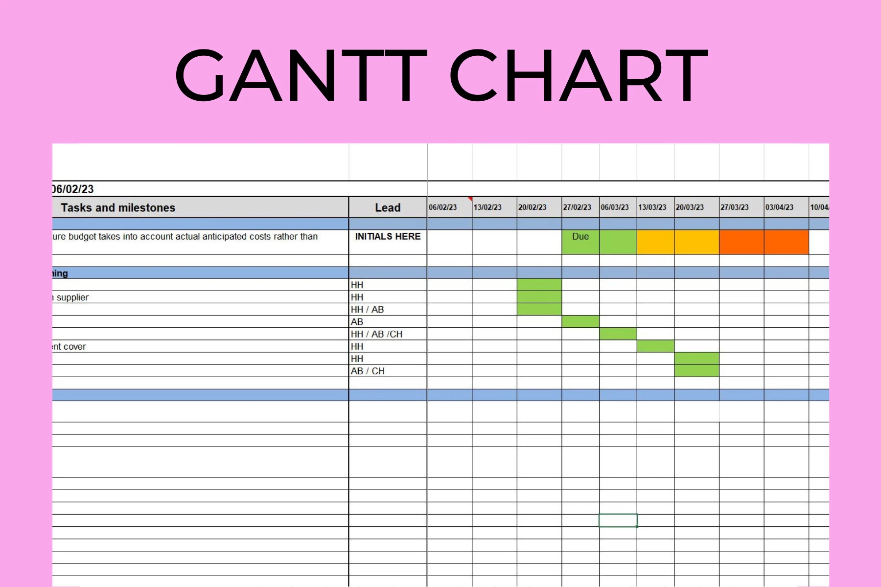 Paper Gantt Chart