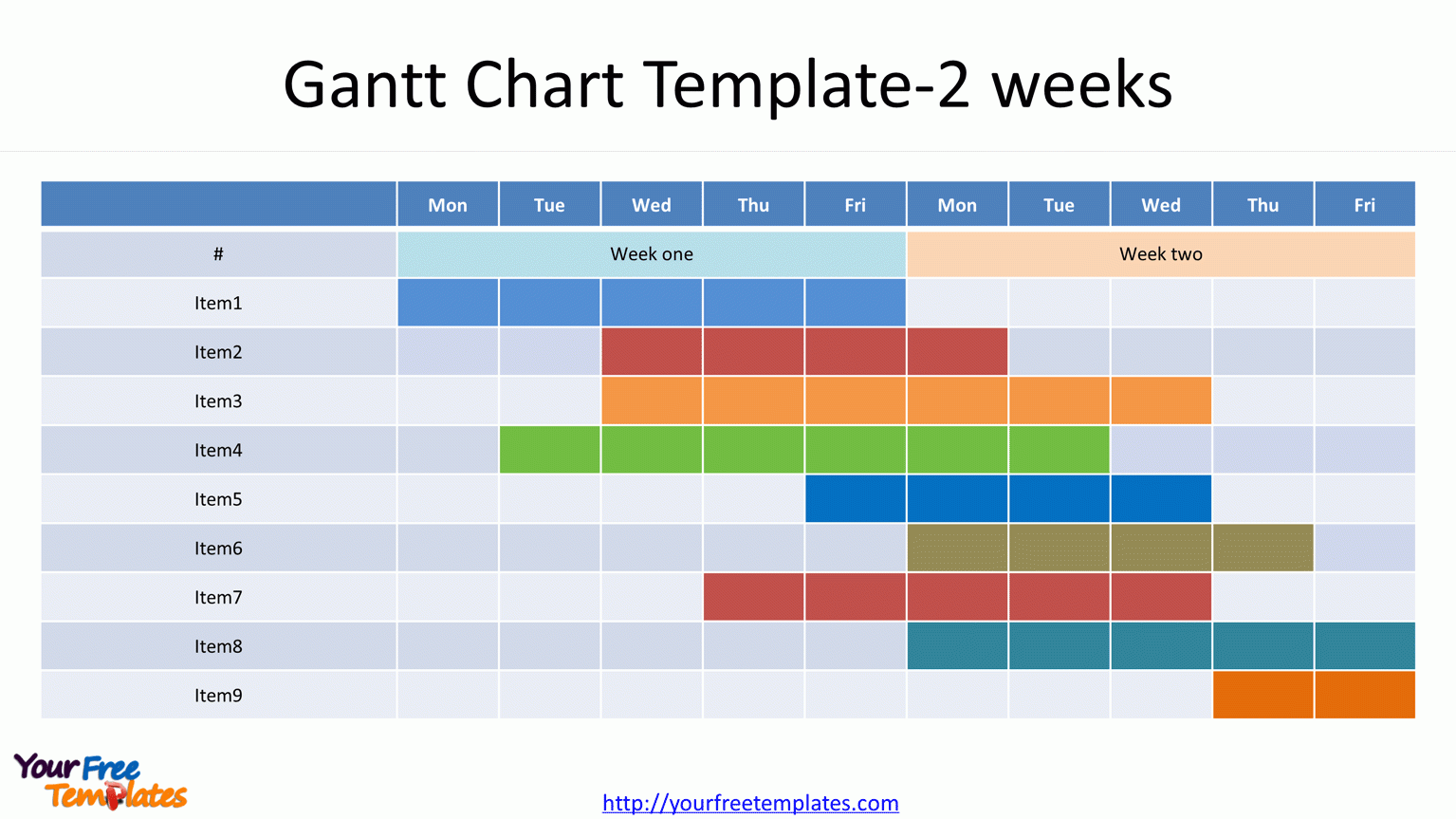 Gantt Chart Template 4 Free PowerPoint Template