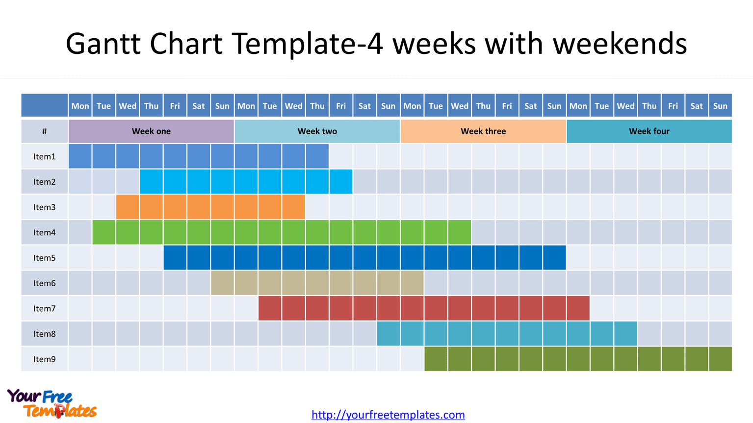Gantt Chart Template 8 Free PowerPoint Template