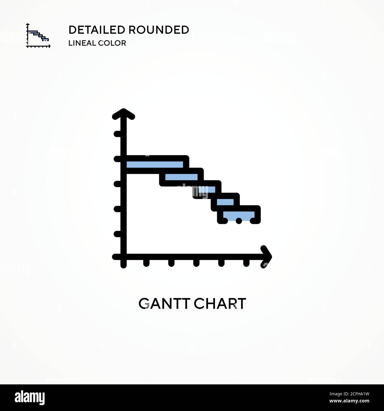 Gantt Chart Vector Icon Modern Vector Illustration Concepts Easy 