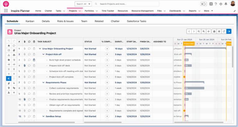 Gantt LWC Defining Task Relationships Predecessors Inspire Planner Help Center Inspire Planner
