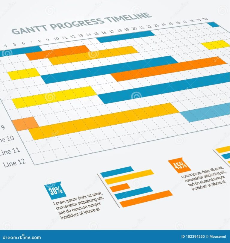 Gantt Progress Line Vector Stock Vector Illustration Of Program Management 102394250
