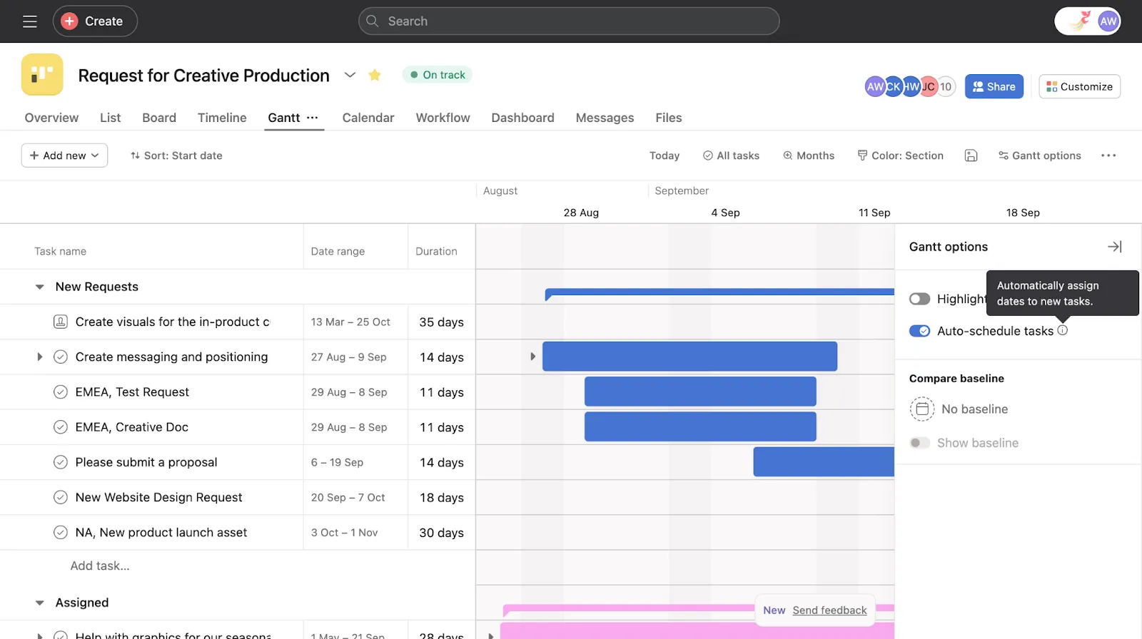 Gantt View Gantt View