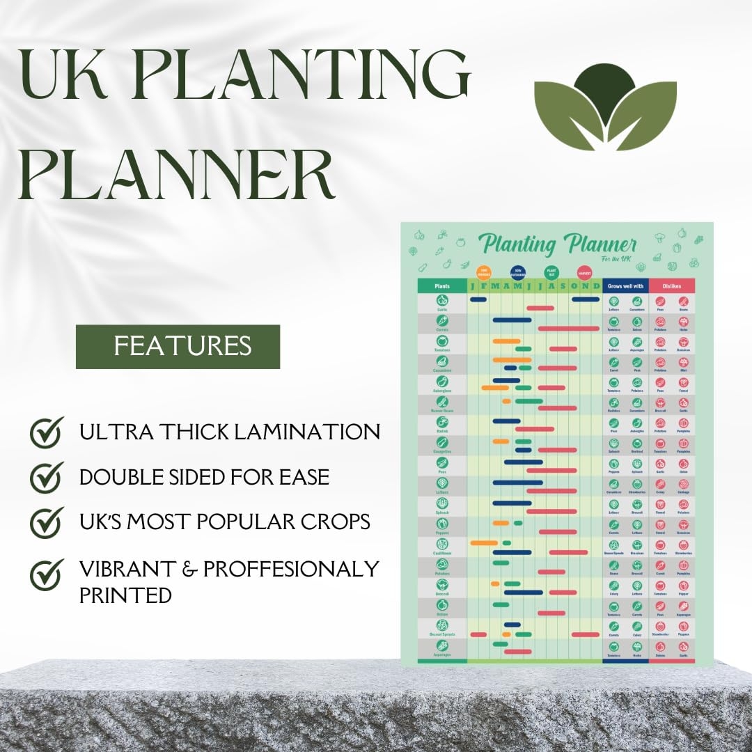 Gardening Vegetable Growing Planner Poster UK Laminated Garden Calendar Planner Gantt Chart For Allotment Crops Allotment Gifts Gardening Gifts Allotment Accessories Garden Planner Amazon co uk Stationery U0026 Office Supplies