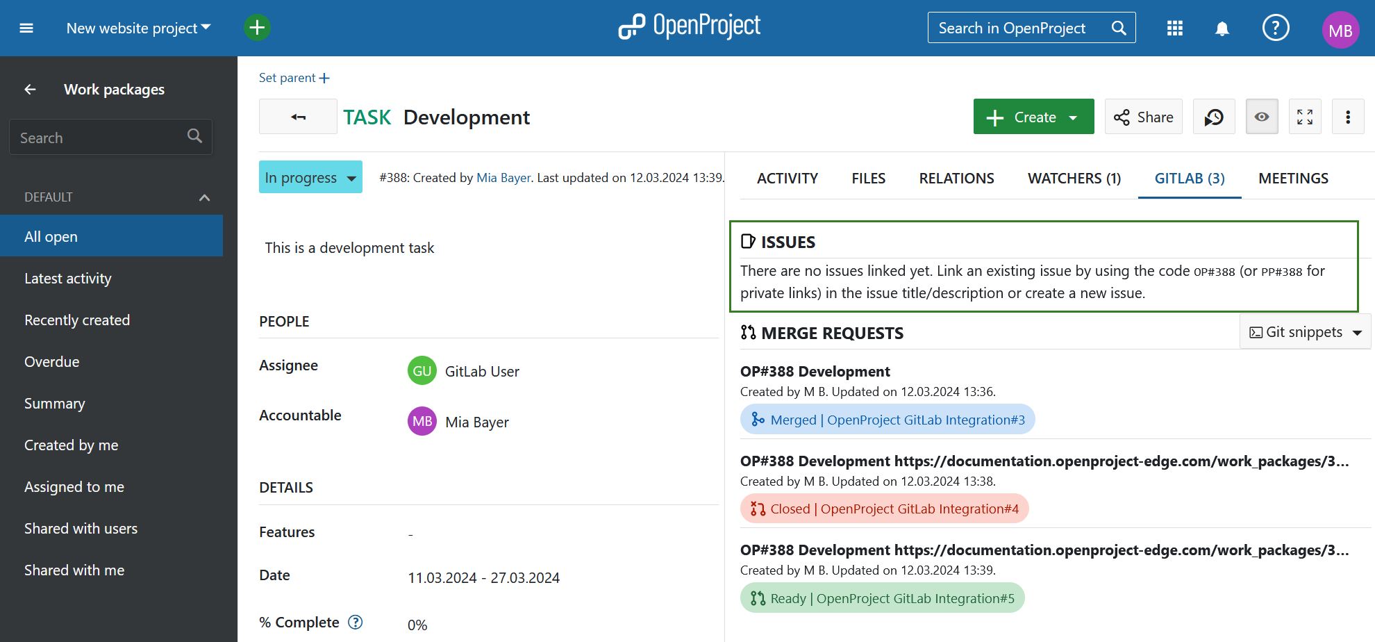 GitLab Integration OpenProject GitLab Integration OpenProject
