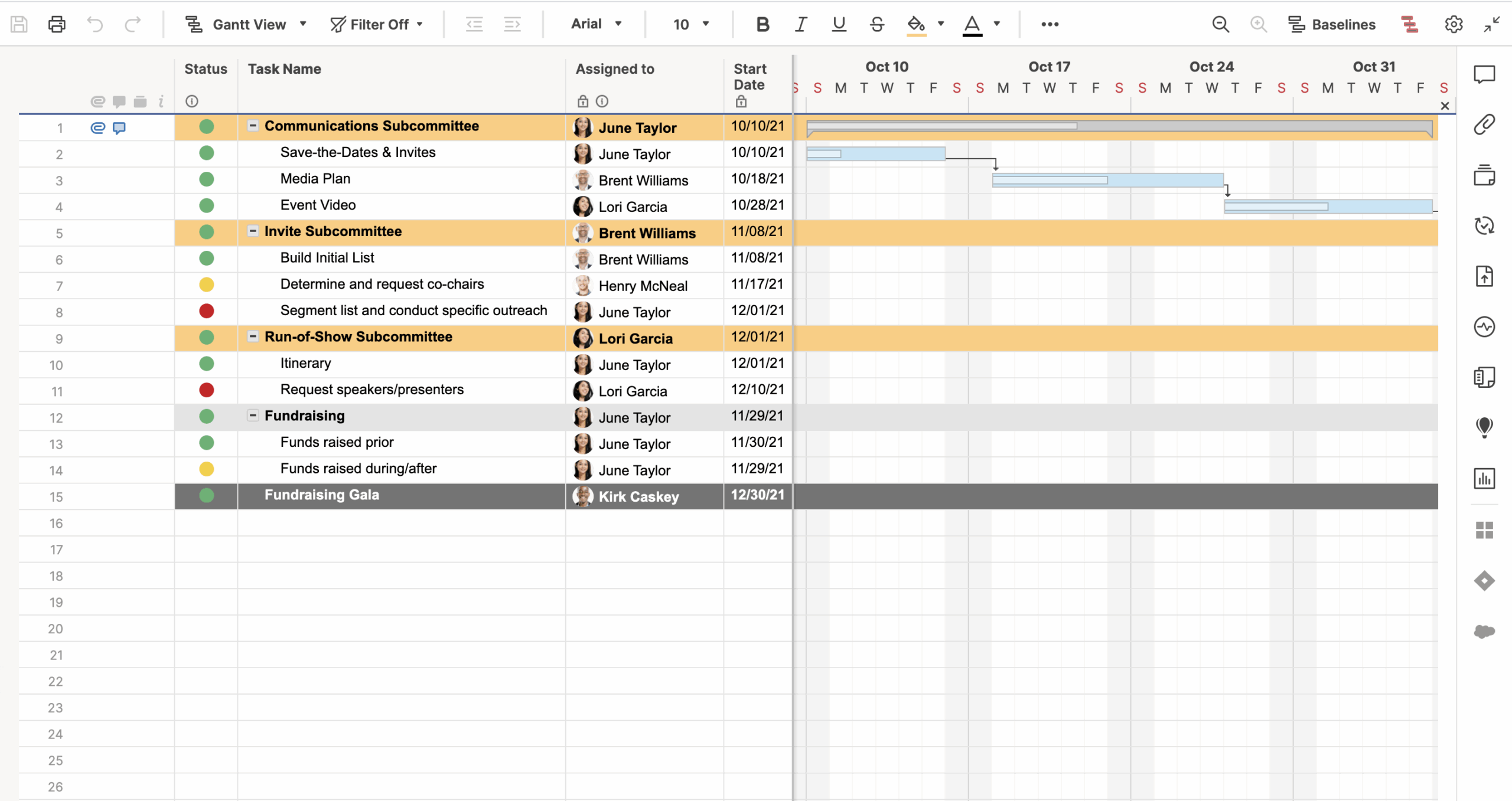 Higher Ed Fundraising Gala Template Smartsheet