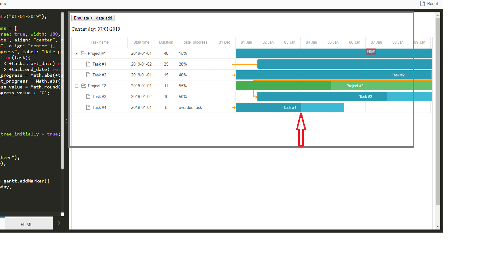 Gantt Chart Progress Bar