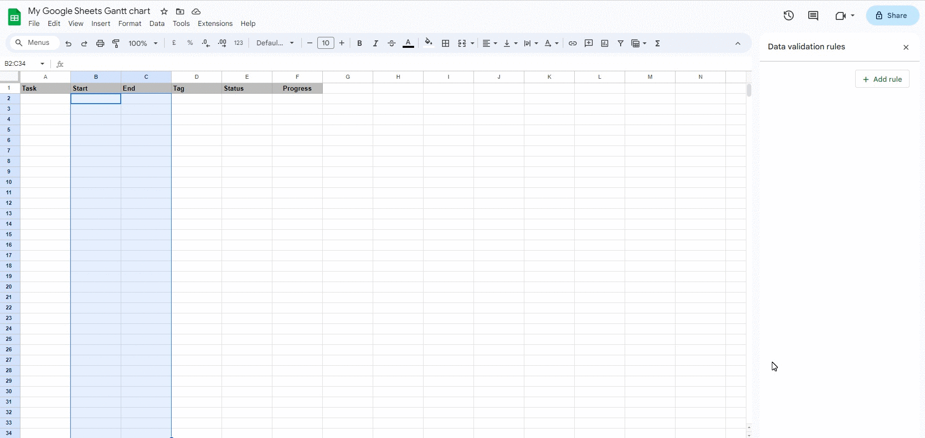 How To Create A Gantt Chart In Google Sheets Kanbanchi