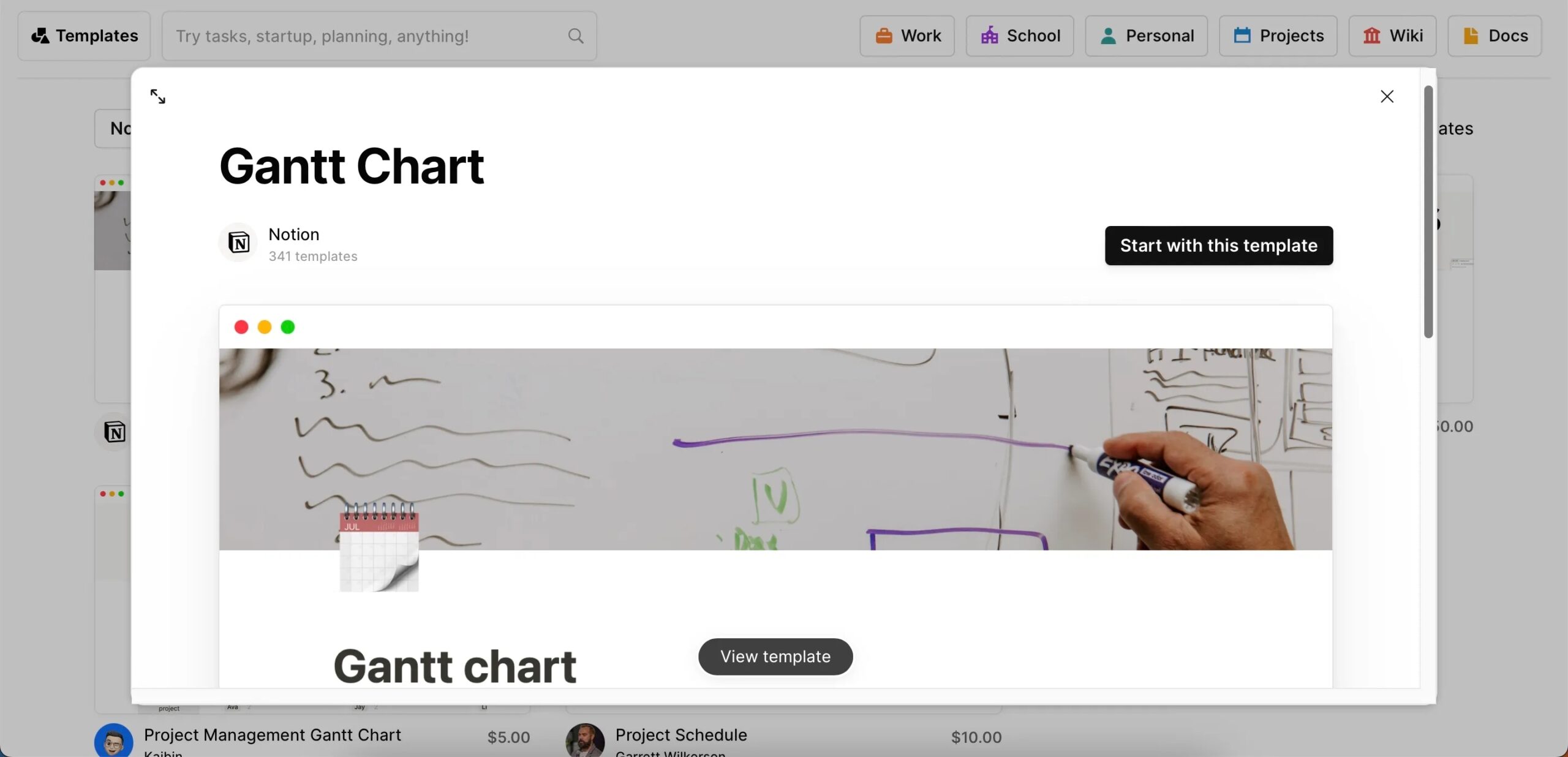 Gantt Chart Notion Template
