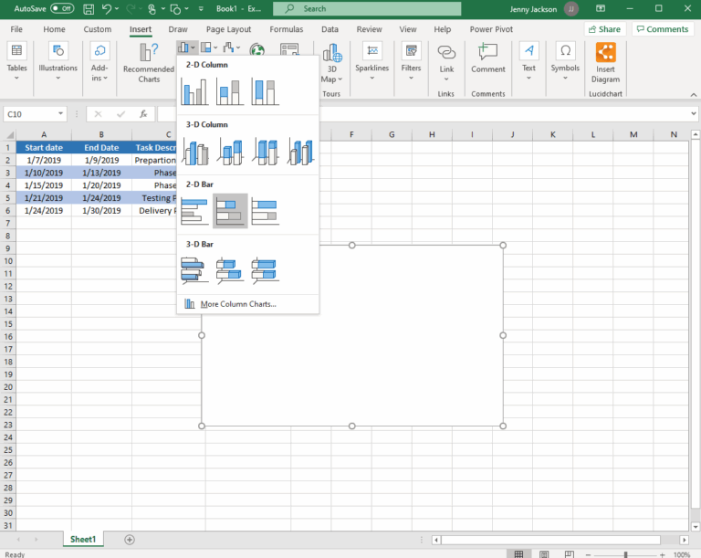 How To Make A Gantt Chart In Excel Lucidchart