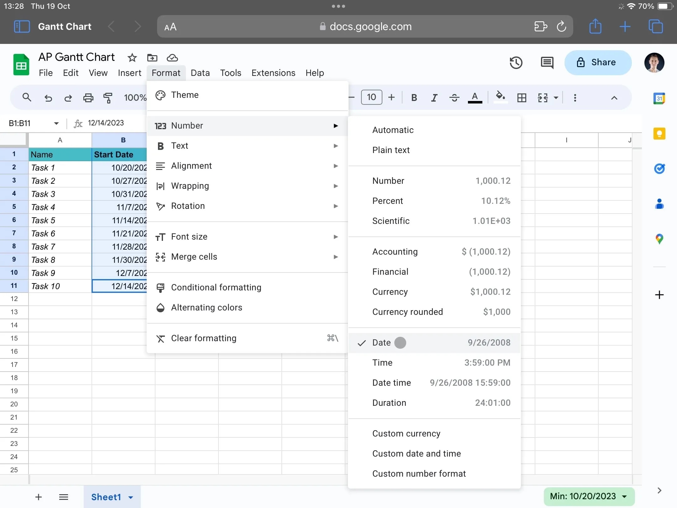 How To Make A Gantt Chart In Google Sheets
