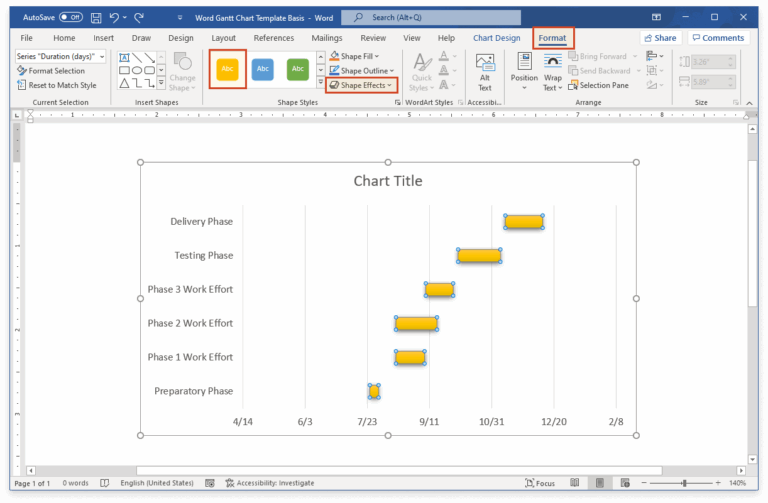 How To Make A Gantt Chart In Word Free Template