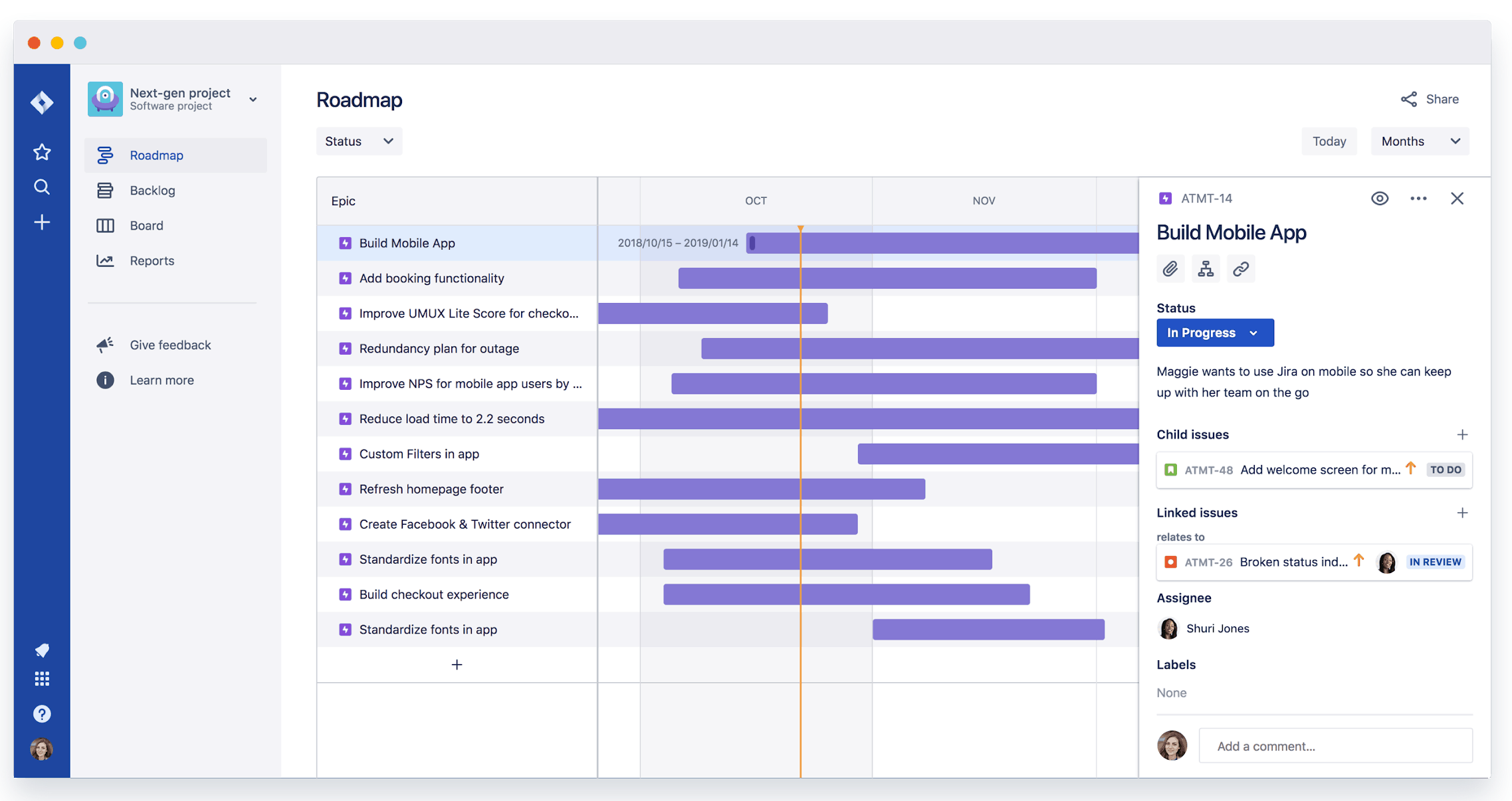 Roadmap And Gantt Chart In Jira
