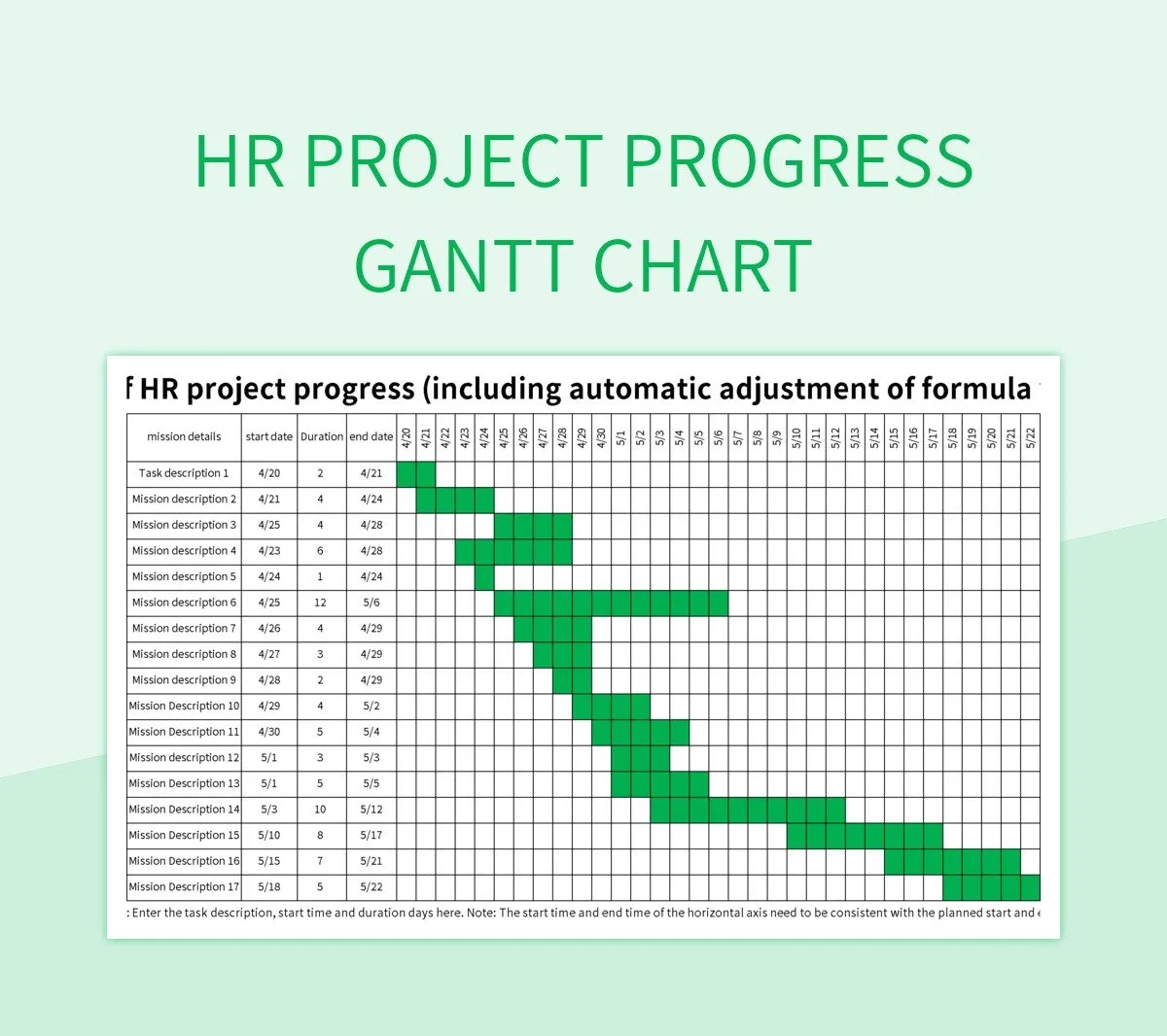 HR Project Progress Gantt Chart Excel Template And Google Sheets HR Project Progress Gantt Chart Excel Template And Google Sheets