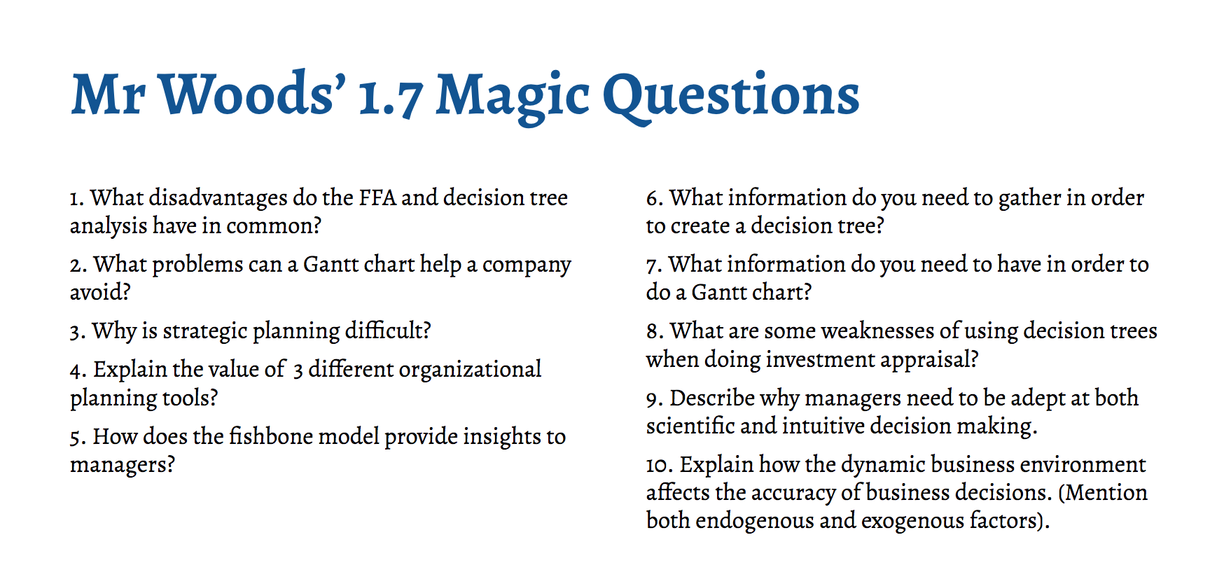 IBMastery Help From Tim Woods