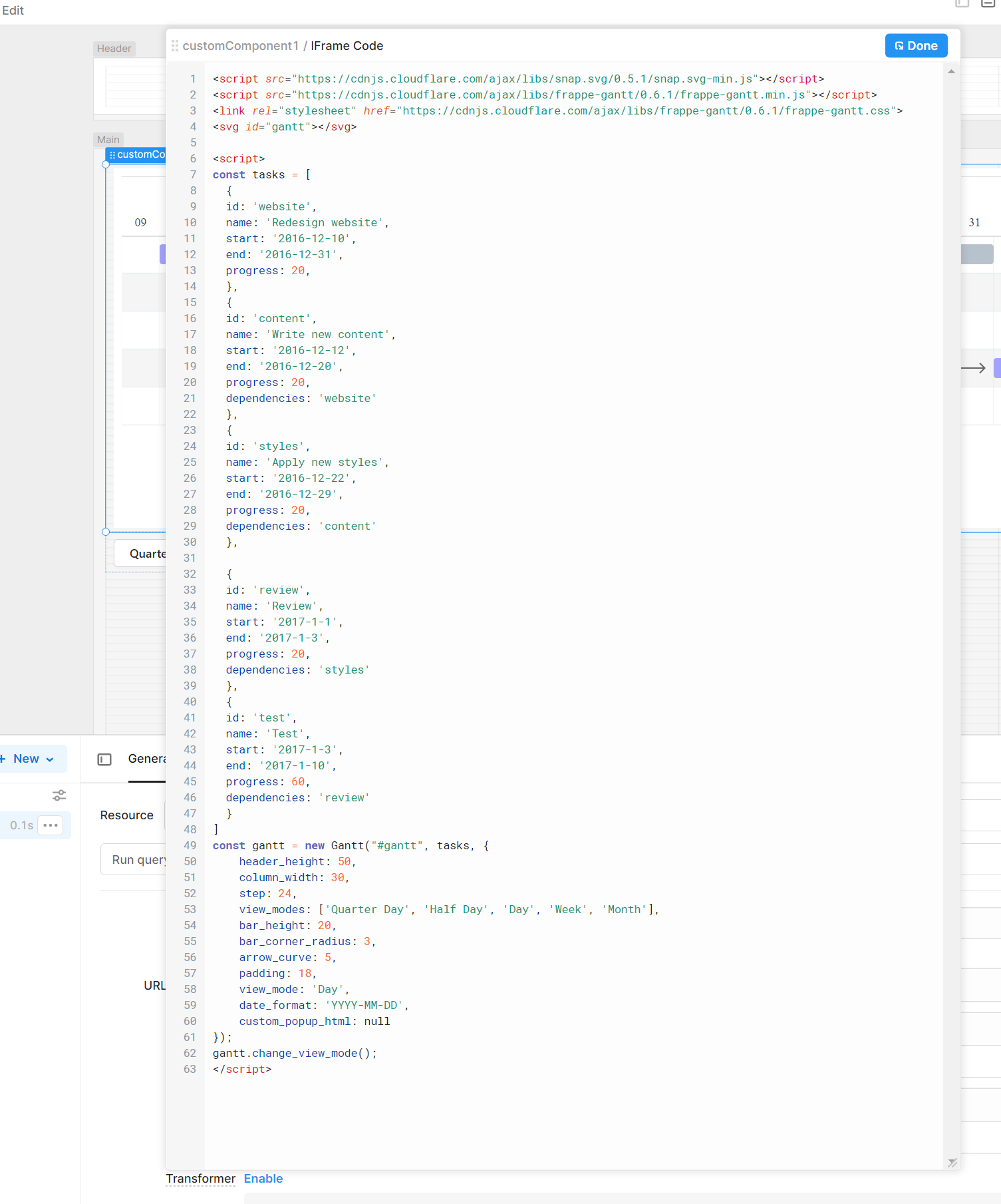 Is It Possible To Make An Interactive GANTT Chart From A Custom 