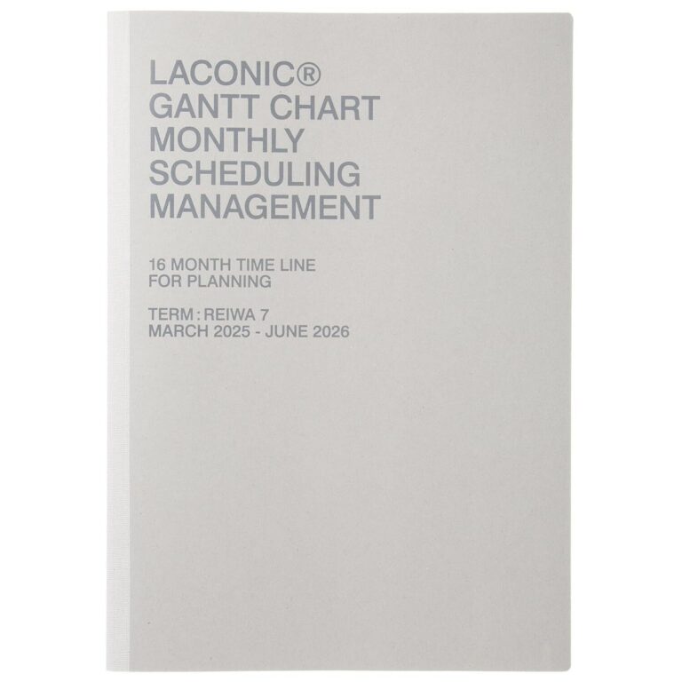 Laconic Notebook 2025 March Start A4 Monthly Gantt Chart Typo Lgam05 190