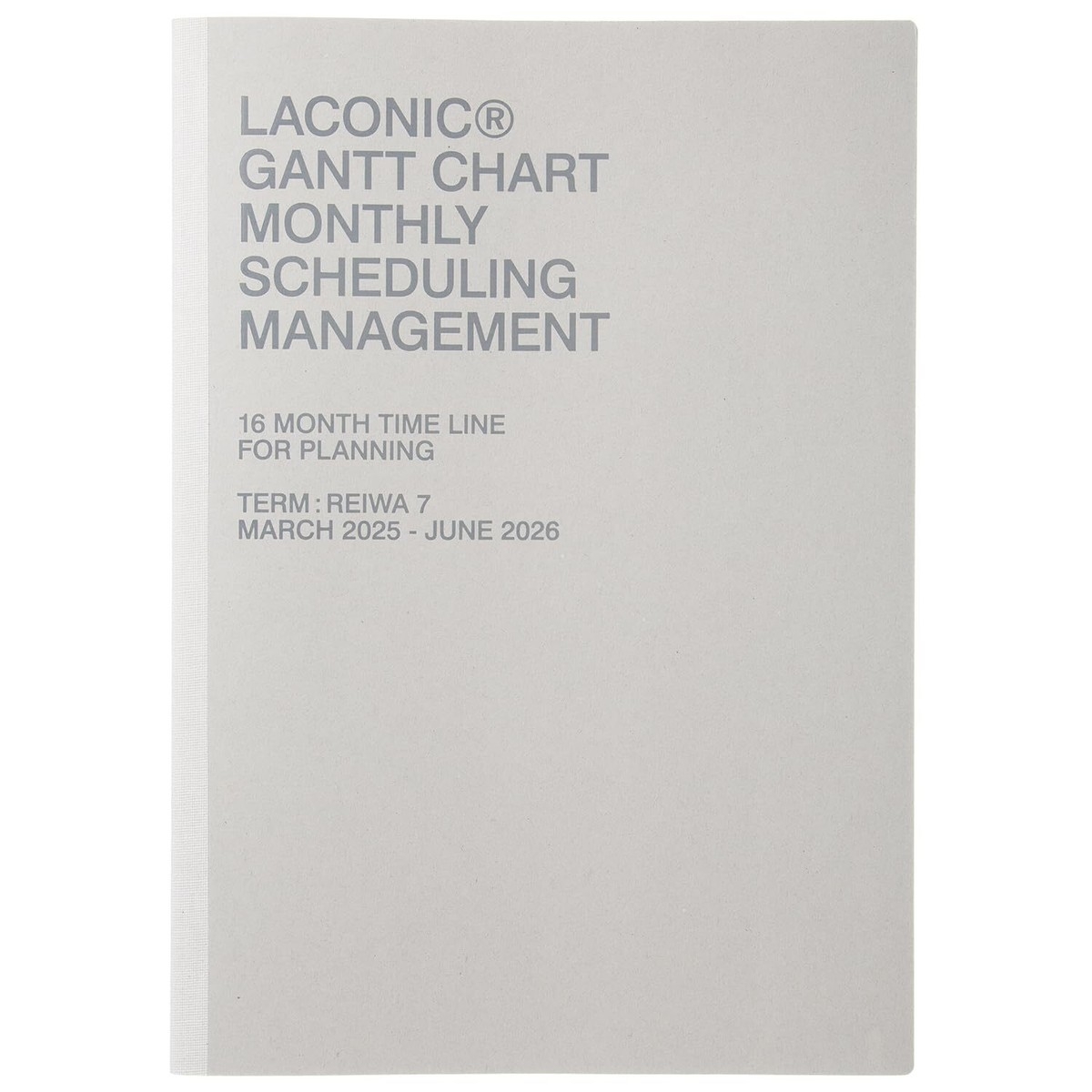 Laconic Notebook 2025 March Start A4 Monthly Gantt Chart Typo Lgam05 190