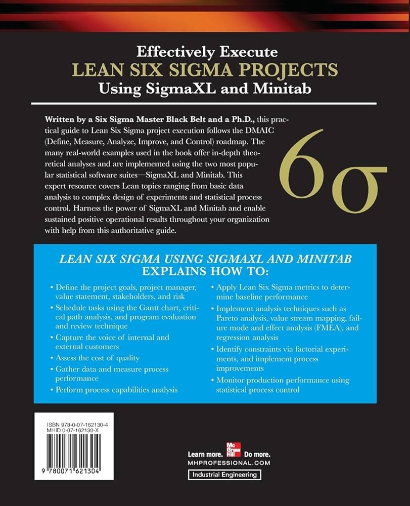 Lean Six Sigma Using SigmaXL And Minitab Bass Issa Lawton Barbara 9780071621304 Books Amazon ca