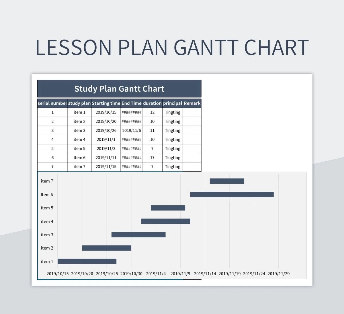 Lesson Plan Gantt Chart Excel Template And Google Sheets File For Free Download Slidesdocs