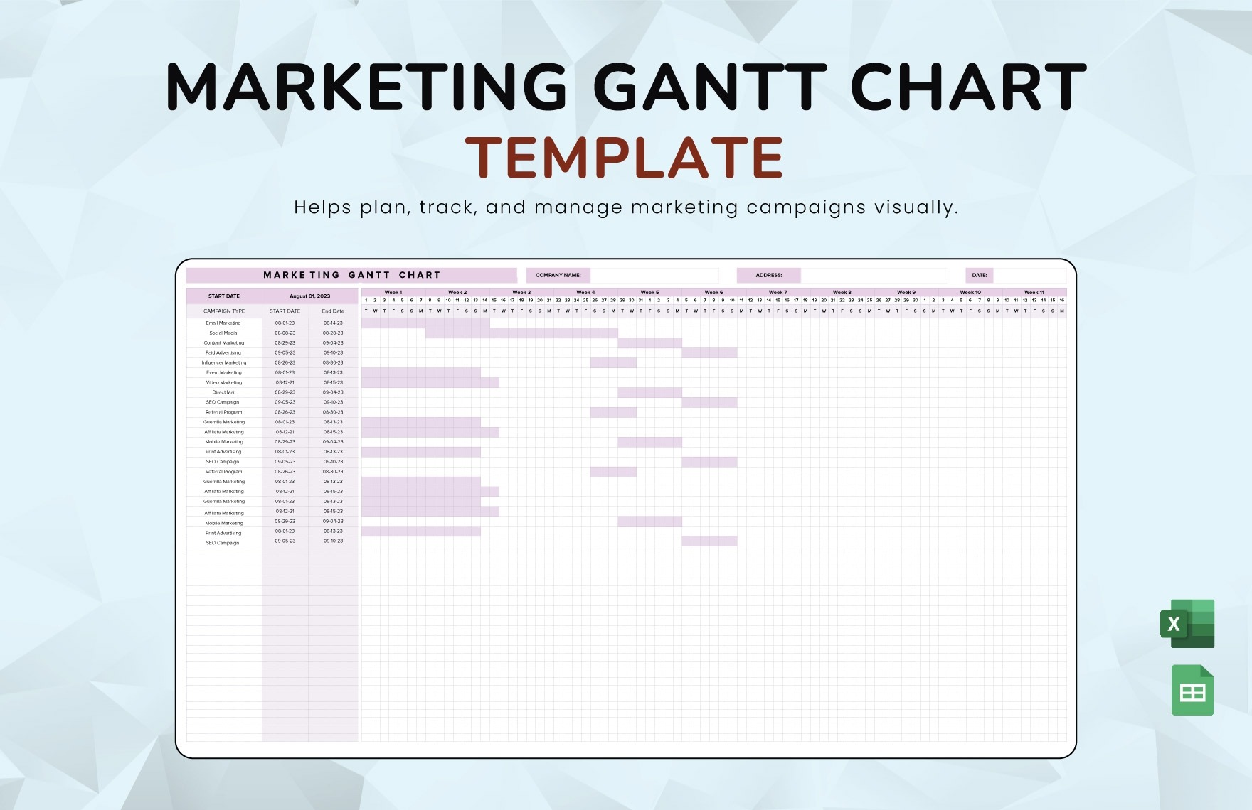 Marketing Gantt Chart
