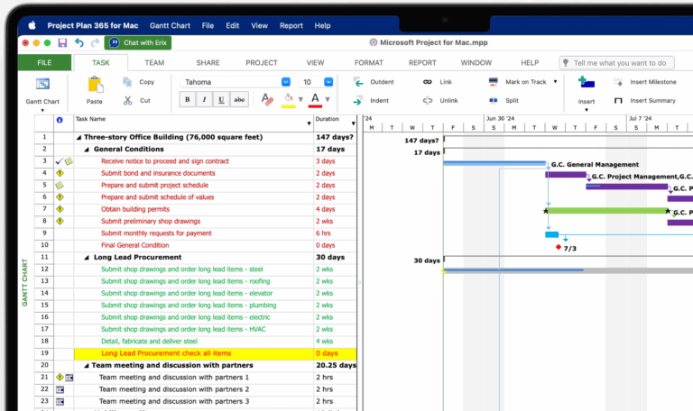 Microsoft Project For Mac Project Plan 365