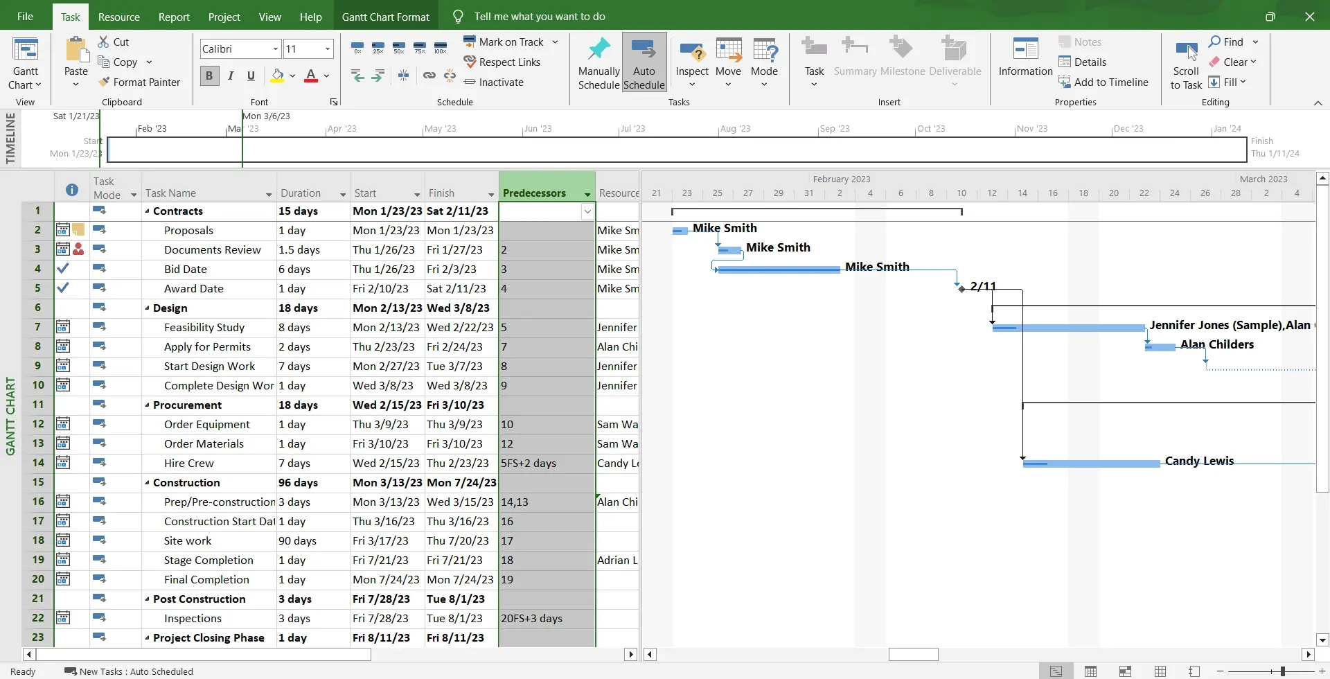 Gantt Chart Features