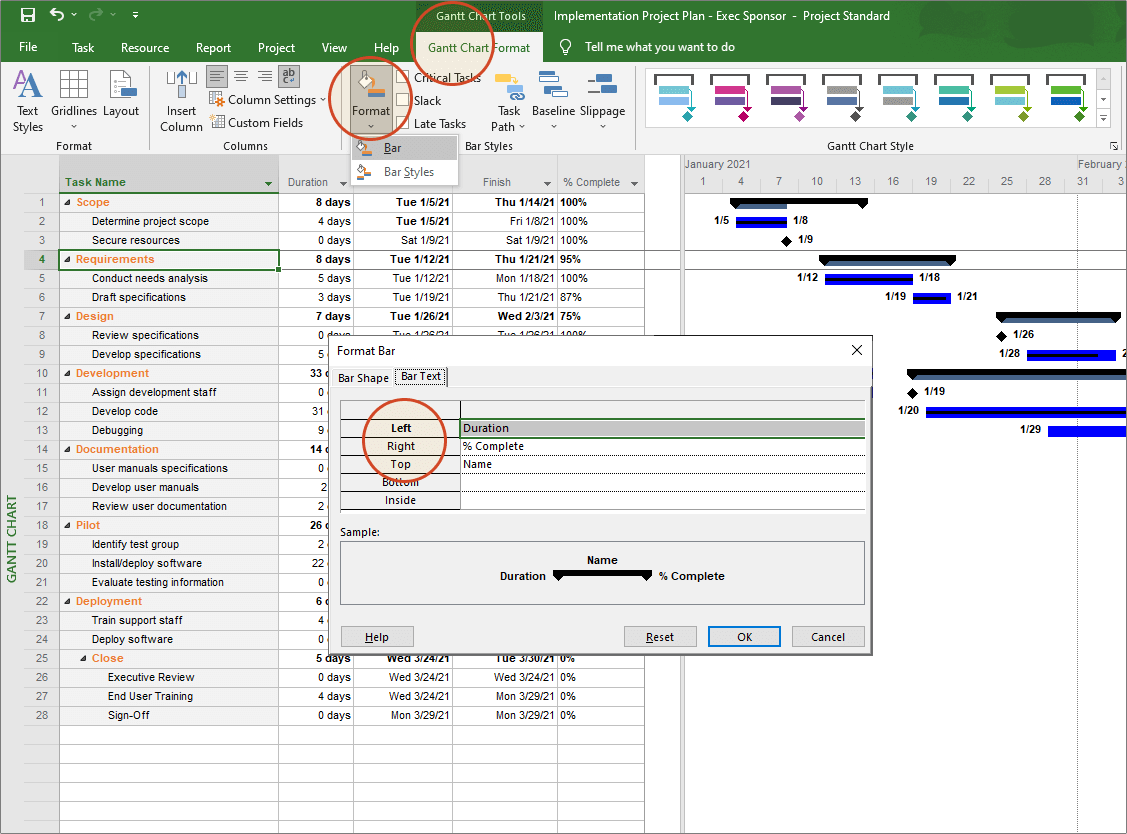 Microsoft Project Gantt Chart Ttutorial Template Export To PowerPoint