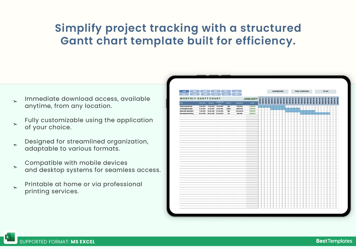 Monthly Gantt Chart Excel Template Best Templates Monthly Gantt Chart Excel Template Best Templates
