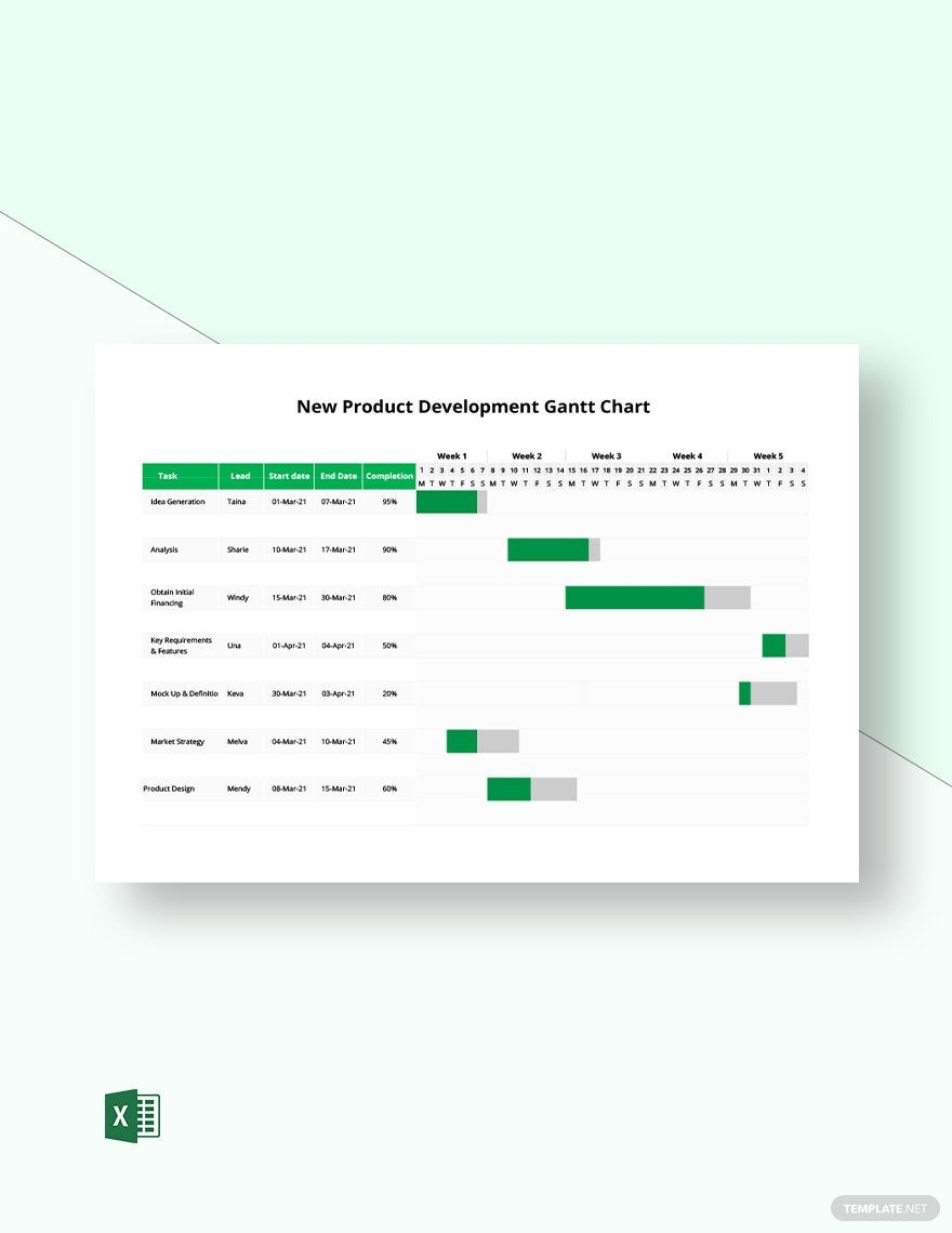 New Product Development Gantt Chart Template In Excel Download Template
