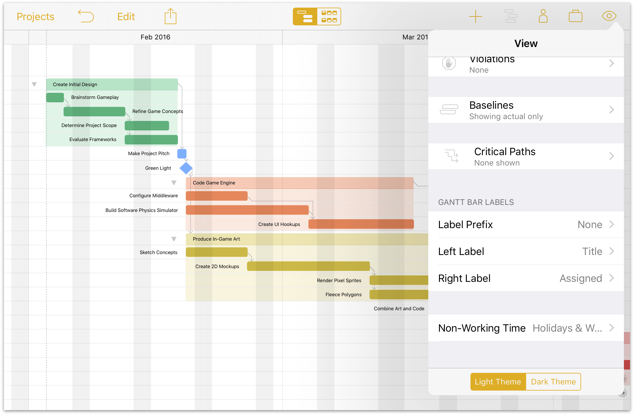 Gantt Chart Ios