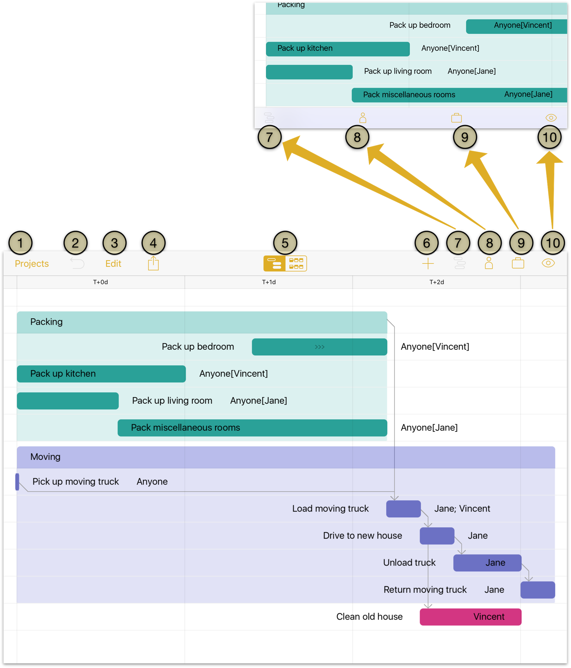 OmniPlan 3 4 For IOS User Manual Working In The Project Editor