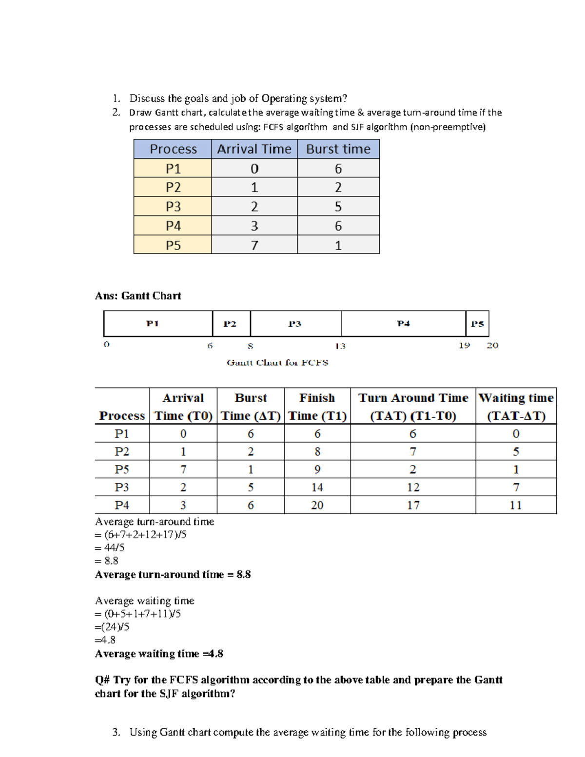 OS Worksheet Mid Sample Questions Discuss The Goals And Job Of Operating System Draw Gantt Chart Studocu OS Worksheet Mid Sample Questions Discuss The Goals And Job Of Operating System Draw Gantt Chart Studocu