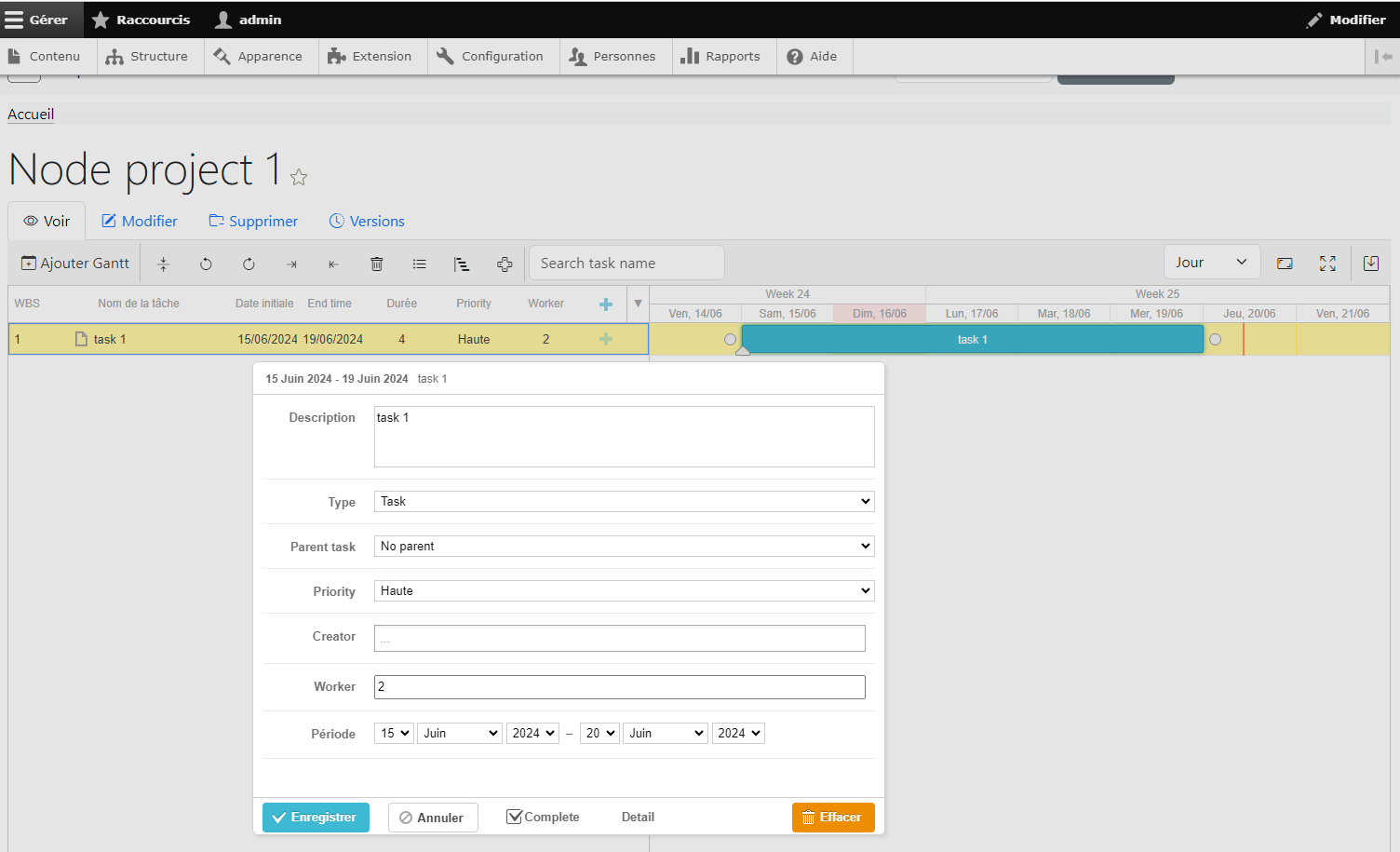 Paragraphs Gantt Drupal