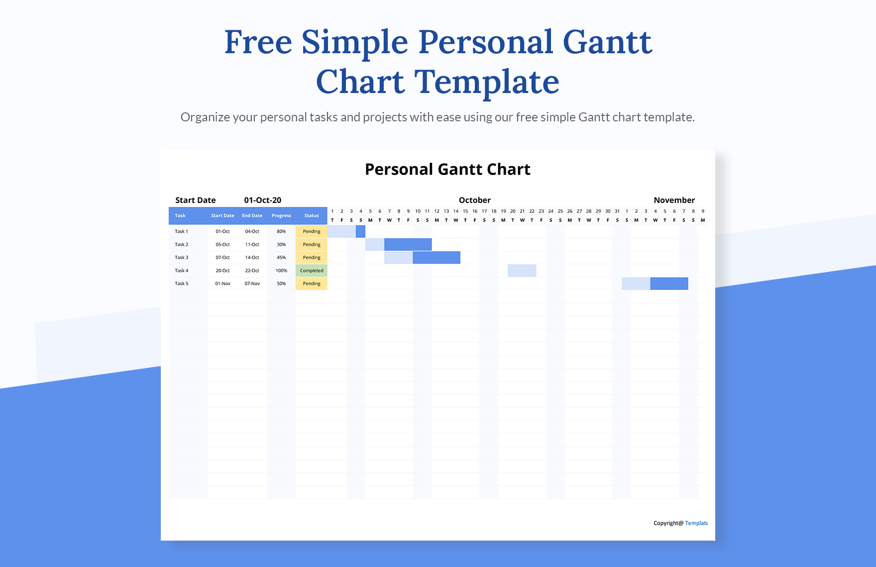 Personal Development Gantt Chart Template In Excel Download Personal Development Gantt Chart Template In Excel Download