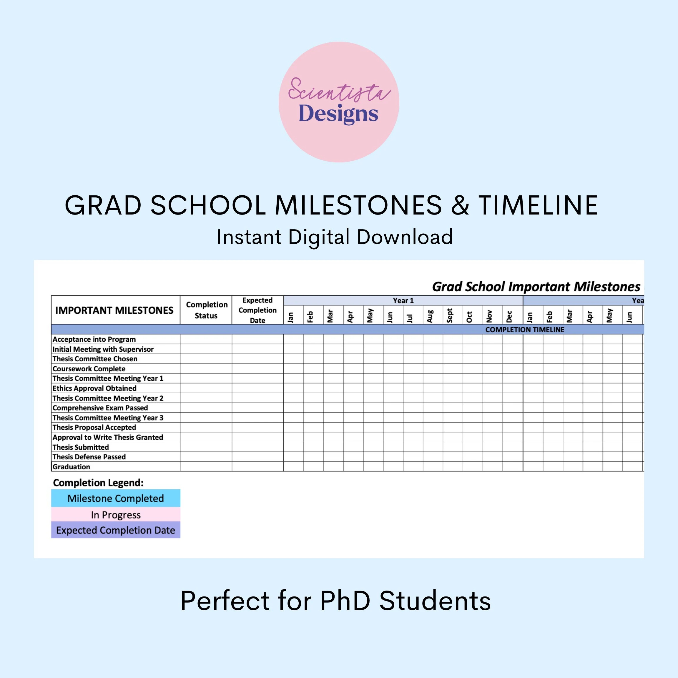 Phd Grad School Milestones And 3 year Timeline Organisation Phd Grad School Planning Gantt Chart Printable Digital Instant Download Etsy UK Phd Grad School Milestones And 3 year Timeline Organisation Phd Grad School Planning Gantt Chart Printable Digital Instant Download Etsy UK