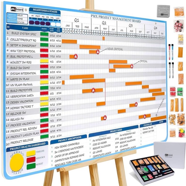PMXBoard Gantt Chart Whiteboard Kit 668 Magnets Visualize Timelines Risks U0026 Critical Path Ultimate Management White Board For Project Management Amazon co uk Stationery U0026 Office Supplies