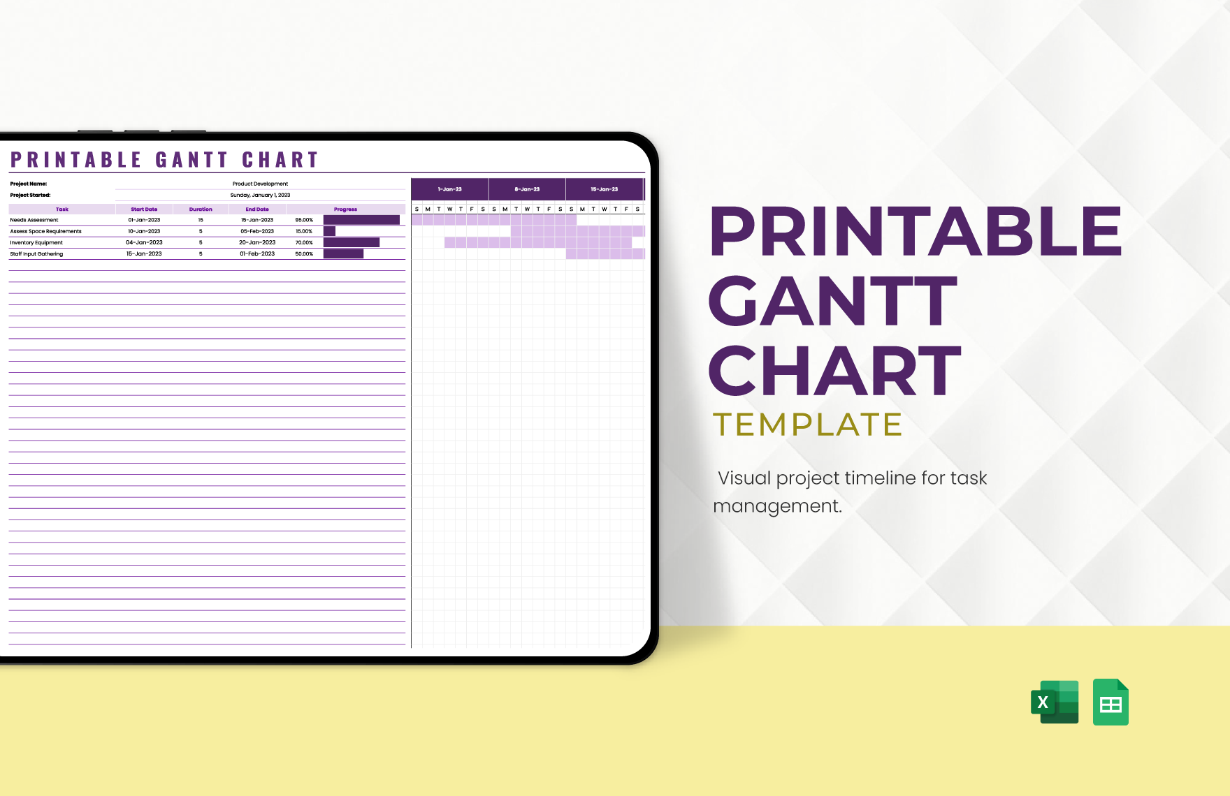 Printable Gantt Chart Template In Excel Google Sheets Download Template Printable Gantt Chart Template In Excel Google Sheets Download Template