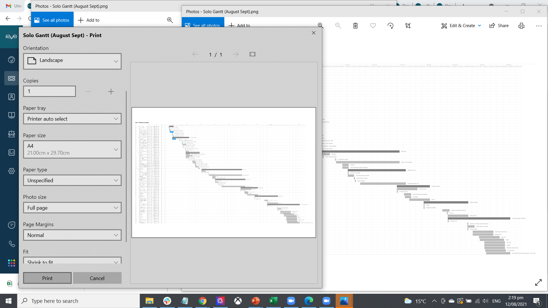 Printing A Gantt Chart Process Update Rave Software For Kiwi Builders